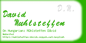 david muhlsteffen business card